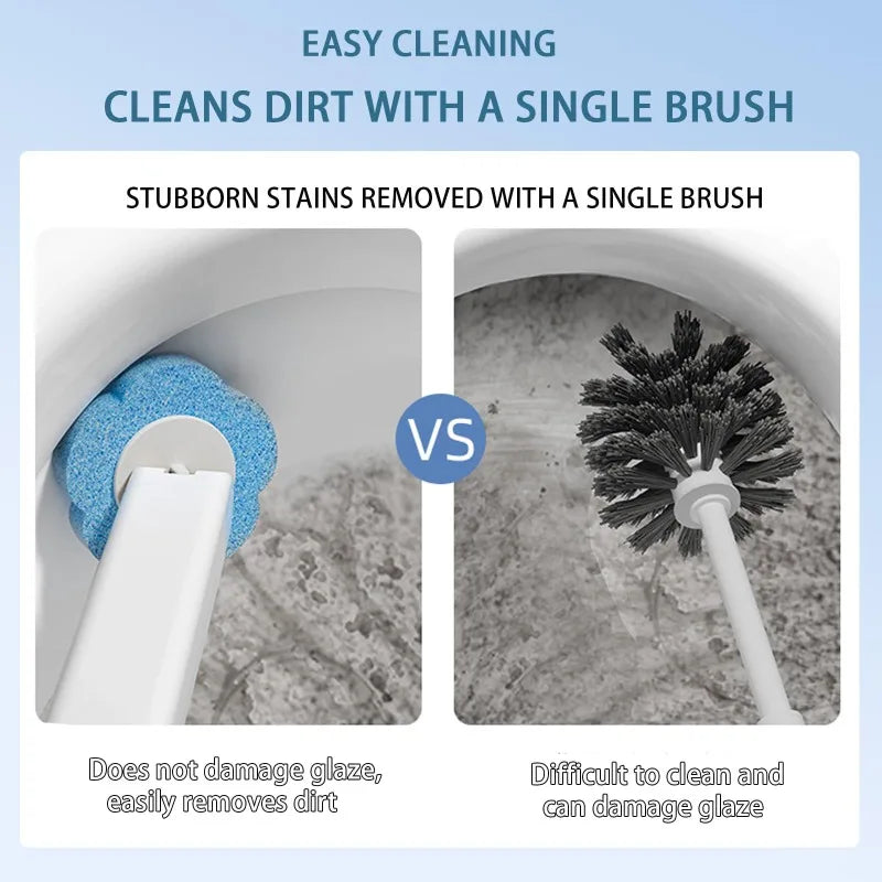 Disposable Toilet Brush Cleaner WC Replacement Sponge Pad Toilet Cleaning Brush Refills Bathroom Cleaning Accessories