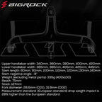 BIGROCK carbon fiber road handlebar gravel handlebar full internal routing handlebar 360/380/400/420 for OD1 28.6mm&OD2 31.8mm