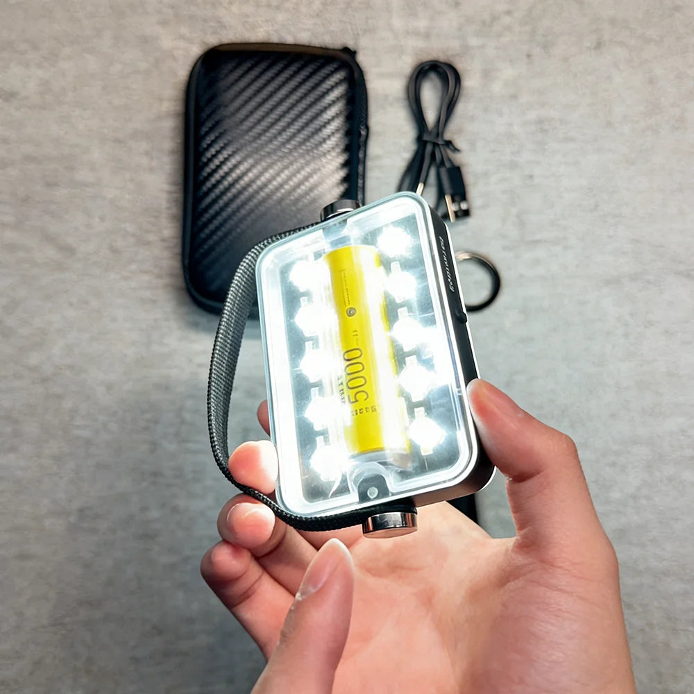 5000mAh Rechargeable Outdoor Camping Light M5 Double-sided Camping Light Portable RGB Atmosphere Tent Light 6 Lighting Modes