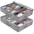 1 Piece Under Bed Shoe Storage Organizer, can accommodate 12 to 16 pairs of shoes, with transparent window, breathable, foldable