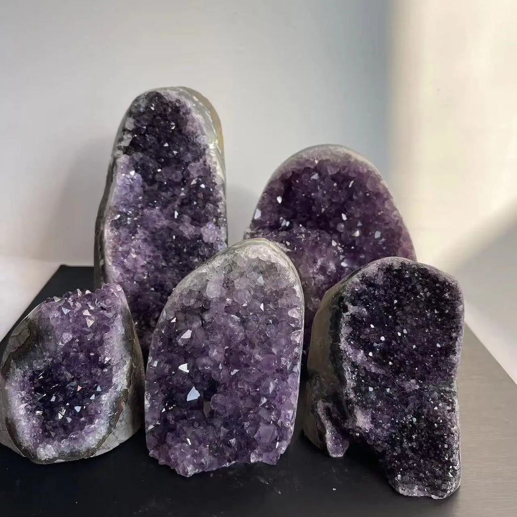 1PC Natural Amethyst Crystal Cluster Quartz Raw Crystals Healing Stone Ore Mineral Home Decor Purple Cornucopia Feng Shui Stone