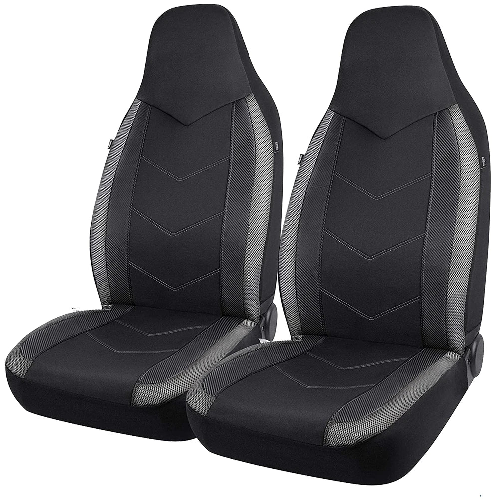 AUTOKING High Back Bucket Universal Seat Protector Breathable Mesh Fabric Carbon Fiber Texture Seat Car Seat Cover Cushion