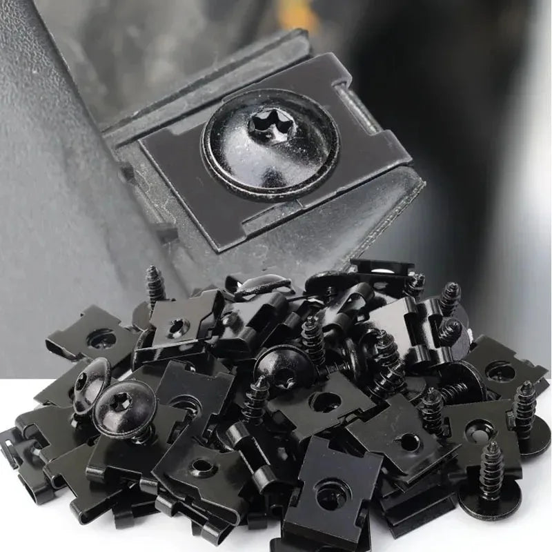 200/20pcs Car Self-tapping Screw Fasteners Auto Metal U-shaped Spacers Self-Tapping Screws Kit Car Modification Accessories