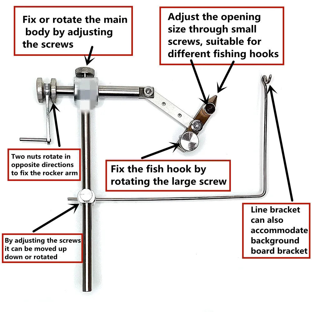 360 Degree Rotatable Fly Tying Tool, Fly Bait Making Fly Tying Vise And angle converter For Making Trout Salmon Fishing Lure