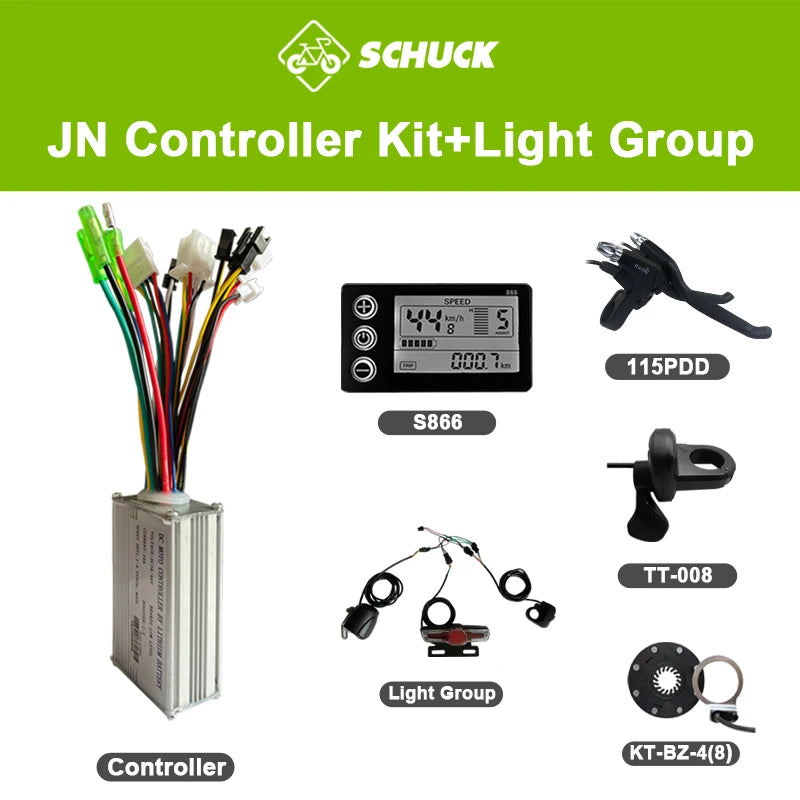 JN 36V/48V 15A 17A 22A 25A 30A 35A Ebike Controller Kit with Display Ebrake Throttle PAS Light Group for JN Electric Bike Parts