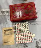 Chinese Numbered Mahjong Set 144 Tiles Mah-Jong Set Portable Chinese Toy with Box Fiber board Mahjong Board Game for fun Camping
