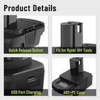Battery Adapter Converter with USB For Dewalt 20V Li-ion for Milwaukee 18V Li-ion Battery to for Ryobi 18V Li-ion Battery tool