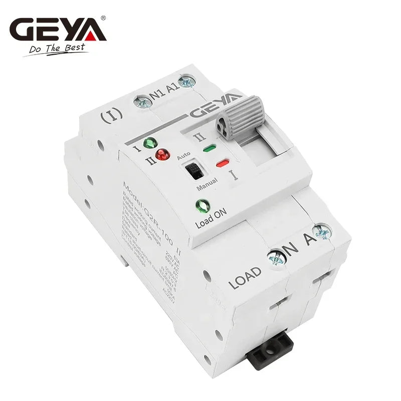 GEYA G2R Automatic Transfer Switch Din Rail ATS Dual Power Electrical Selector Switches Uninterrupted Power 25A 40A 63A 110V 220