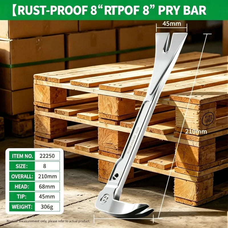 JUSTINLAU 8/10/12‑Inch Flat Dovetail Chisel Nail Puller Household Woodworking Pry Bar Multi‑Purpose Hand Repair Tool