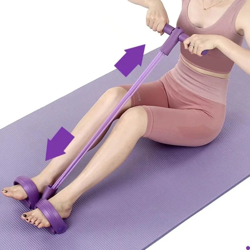 6 Tube Elastic Yoga Pedal Puller Resistance Band Multi Function Tension Rope Fitness Bands 6-Tube Elastic For Abdomen Waist Arm