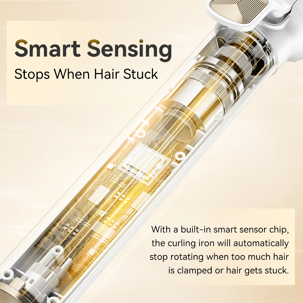 ANLAN Automatic Curling Iron 30s Fast Heating Smart Temperature Control Ceramic Coating Long Lasting Curls Rotary Hair Curler