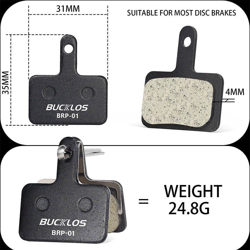 25 Pairs BUCKLOS BRP-01 Disc Brake Pads Ceramic Resin MTB Hydraulic Brake Pads Durable Bicycle Brake Pad for SHIMANO B01S B05S