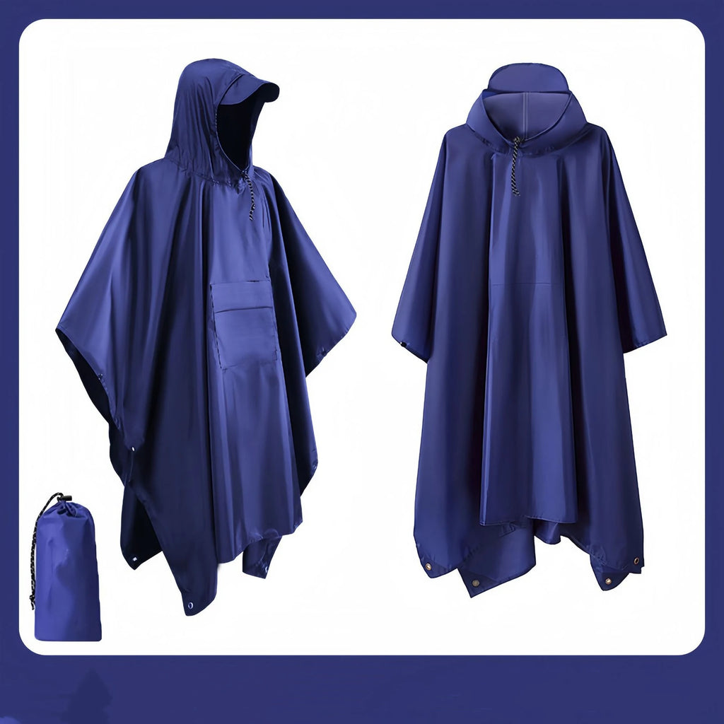 3-in-1 Waterproof Outdoor Rain Poncho Cover, Lightweight Hiking Travel Raincoat - Multiple Colors