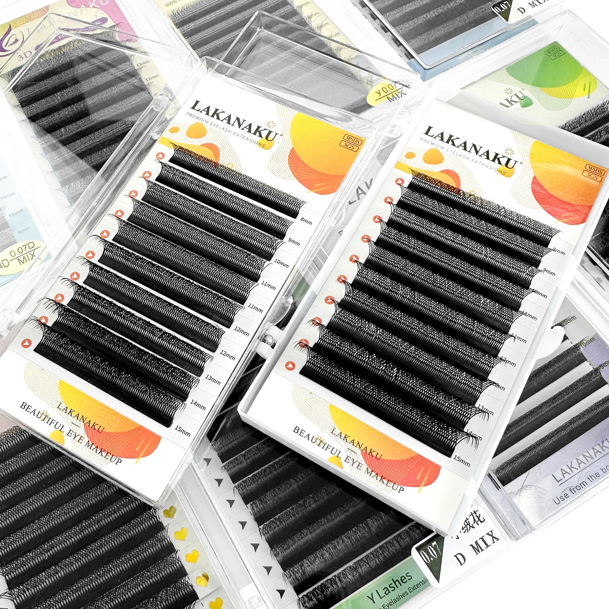 LAKANAKU 6 Trays 6D W Shaped Eyelash Extensions Volume Egipcio Full Cilios Natural Fio 6w Lash Soft Fans