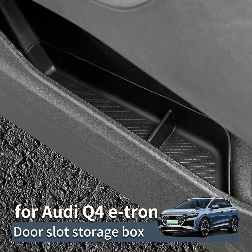 Smabee for Audi Q4 E-Tron 2021-2025 Door Side Storage Box TPE Front Rear Door Handle Organizer Tidying Car Accessories