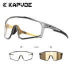 Kapvoe M/L Size Photochromic Cycling Glasses Large Head Sports Sunglasses for Men Women UV400 Bike Glasses Hiking Eyewear