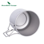 Boundless Voyage 420ml Titanium Mug with Strainer & Lid Lightweight Camping Single Layer Tea Cup with Filter Outdoor Drinkware