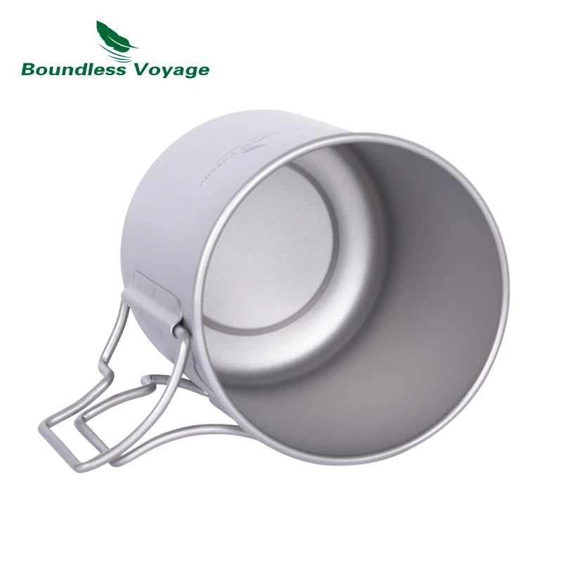 Boundless Voyage 420ml Titanium Mug with Strainer & Lid Lightweight Camping Single Layer Tea Cup with Filter Outdoor Drinkware