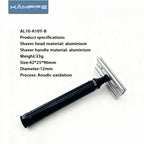 Kampfe Double Edge Safety Razor, Aluminum Alloy Closed Comb Manual Shaver