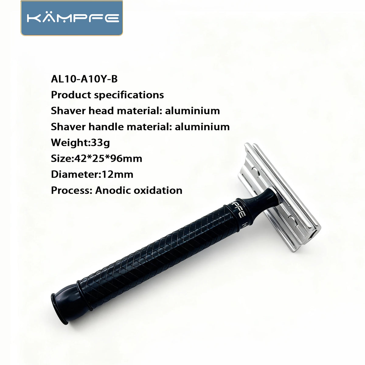 Kampfe Double Edge Safety Razor, Aluminum Alloy Closed Comb Manual Shaver