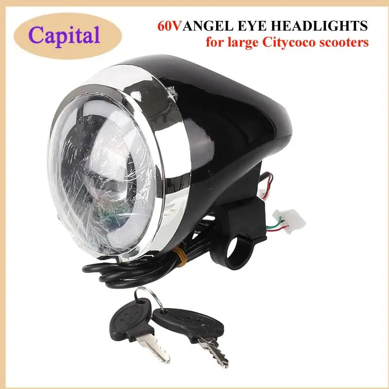 For CItycoco Angel Eyes 48/60v headlight Electric Scooter turktron electric Motorcycle Headlight China Scooter Parts