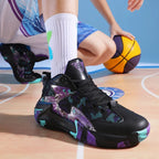 Unisex Basketball Shoes Breathable Lightweight Athletic Sneakers, Black or Orange, EU 36-46