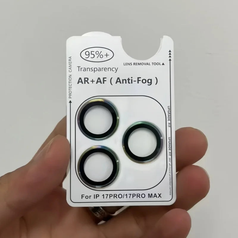 1-3Pcs Removeable AR+AF Camera Lens Ring Glass For IPhone 17 16 Pro Max 17air Metal Lens Protector For 17pro Lens Cover Cap