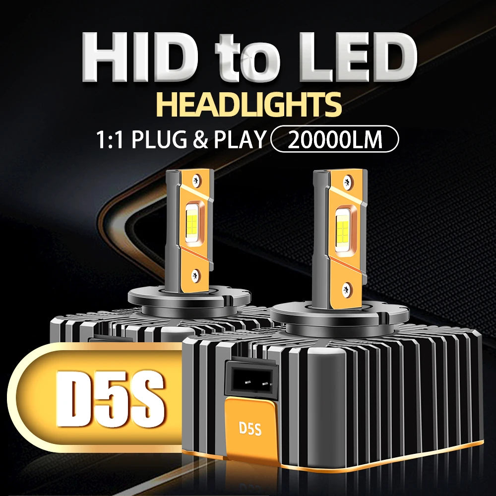 2x D5S LED Headlight Bulbs HID Xenon to Auto Led Brightness Lamps Direct Replacement For Audi A3 A4 A6 Q3 Q7 Chevrolet Silverado
