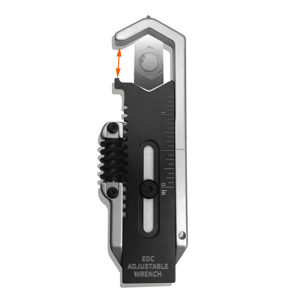 Multi-functional Mini crowbar 9 in 1multi-tool adjustable wrench EDC caliper Measuring ruler Pry bar Pocket outdoor camping tool