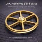 Brass Idler Wheel Drive Component for Lenco L75 / L78 Turntables, Precision Shaft, Complete Replacement Kit with Rubber Tires