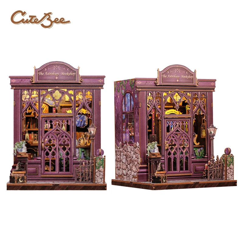 CUTEBEE Book Nook DIY Building Kit with Laser-Cut Precision Pieces 3D Wooden Puzzle  Collectible Desk Home Decor for Gift Idea