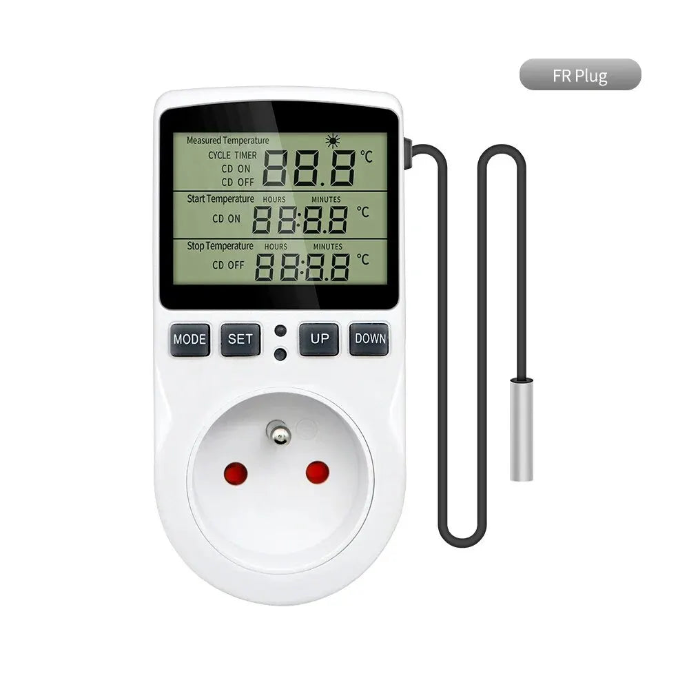 Timer Socket Thermostat Digital Temperature Controller EU/AU/US/FR/UK Plug Outlet With Timer Switch Heating Cooling AC 110V~230V