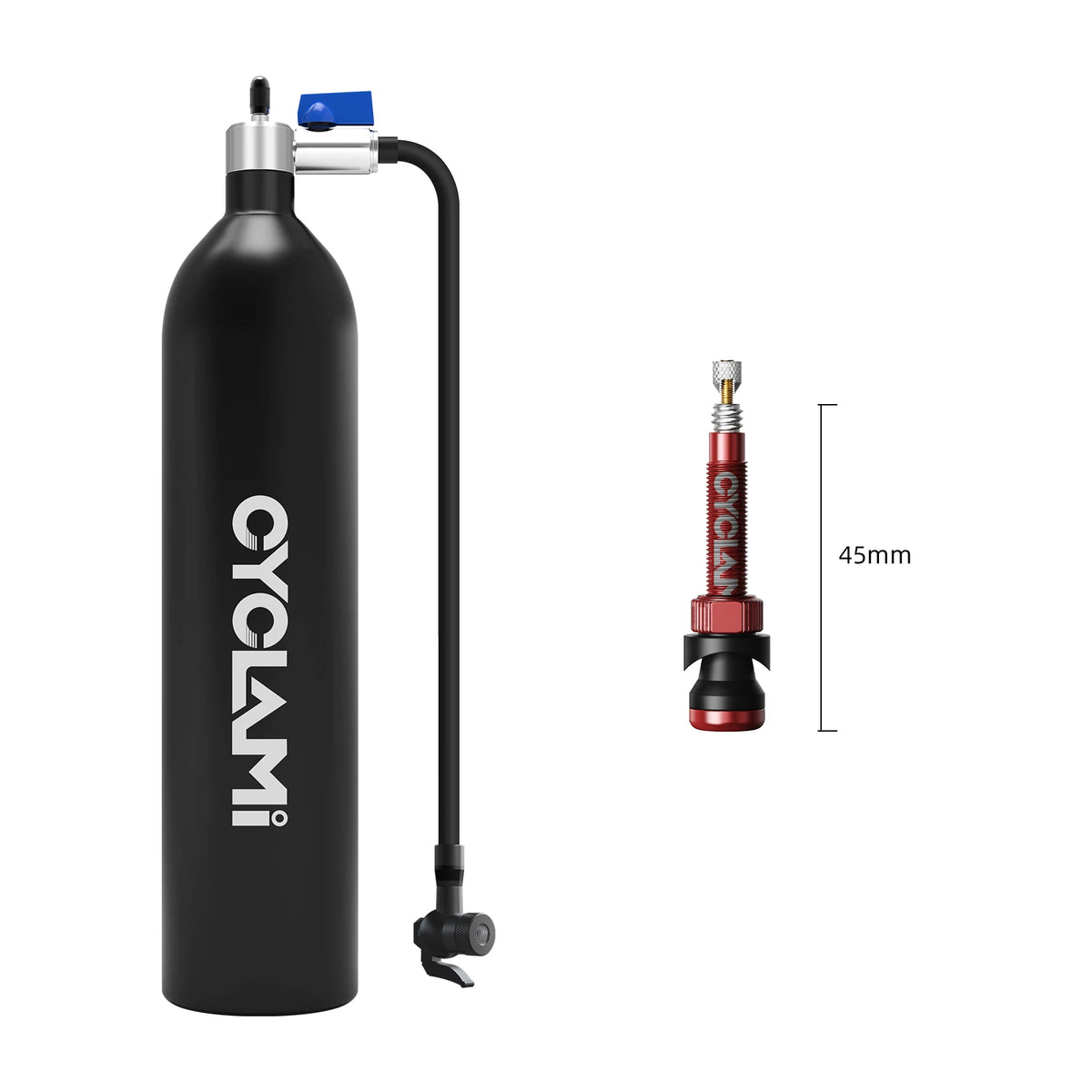 CYCLAMI Tubeless Tire Inflation Tank 1.3L Mountain Road Bike Inflator Tyre Air Bottle Tire Booster Vacuum Tire Tank Cylinder
