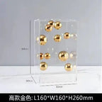 European-style Square Acrylic Cover Ball Ornaments Living Room Porch TV Cabinet Model Room Home High-end Decorations Modern
