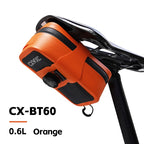 CXWXC TPU Bicycle Saddle Bag 0.6L Self Locking Knob Tail Bag Portable BOA Cycling Bag Waterproof Thick Hardened Mini Bike Bags