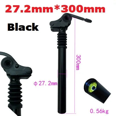 Electric Folding Bicycle E-Bike Shock Absorber Seatpost 25.4mm 27.2mm 28.6mm 31.8mm 33.9mm 34mm 300mm 350mm Bike Shocks SeatPost