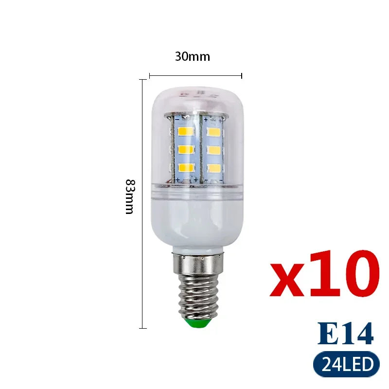 10pcs/lot E27 E14 LED Lamp 220V 230V Led Bulb SMD 5730 Led Light 24 36 48 56 69 72 LEDs Corn Bulbs Chandelier for House Lighting