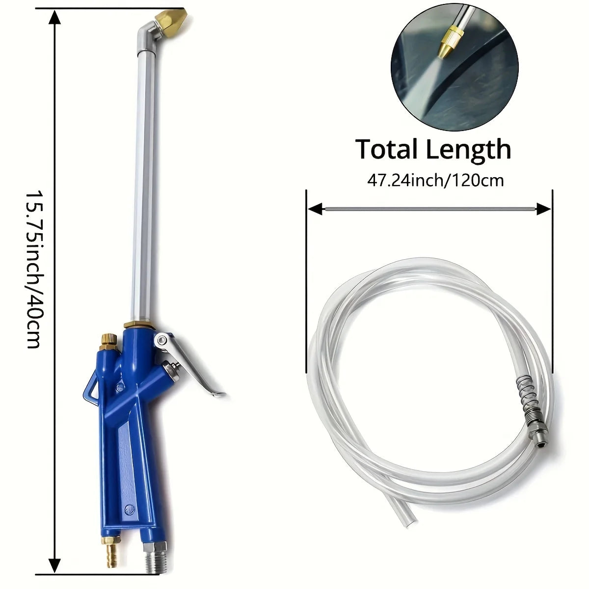 Air Blowing Gun Pneumatic Engine Cleaning Gun with 4-foot Hose Degreaser Spray Tool Kit Siphon Spray Gun for Car Cleaning