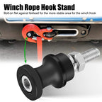 Half-Linked Winch Hook For 3/8 1/2 Clevis Slip Aluminum Alloy Car Winch Rope Hook Stand Steel 10" Bolt Mount Black