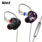 CVJ Nightelf In Ear Earphones 3 DD Dual-Channel Three-unit 3.5mm Metal plug Earphone with silver-plated wire  Headphones Yukimi