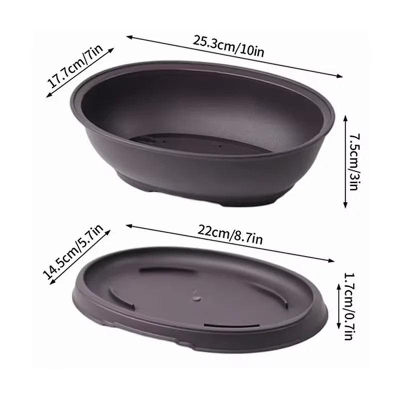 Flowerpots Imitation Purple Clay Succulent Plants Pots Outdoor Garden Landscape Bonsai Pot Trays Rectangular Square Planter