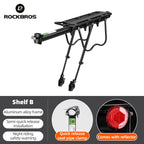 ROCKBROS Aluminum Alloy Bike Rear Cargo Rack, Detachable MTB Bicycle Luggage Carrier