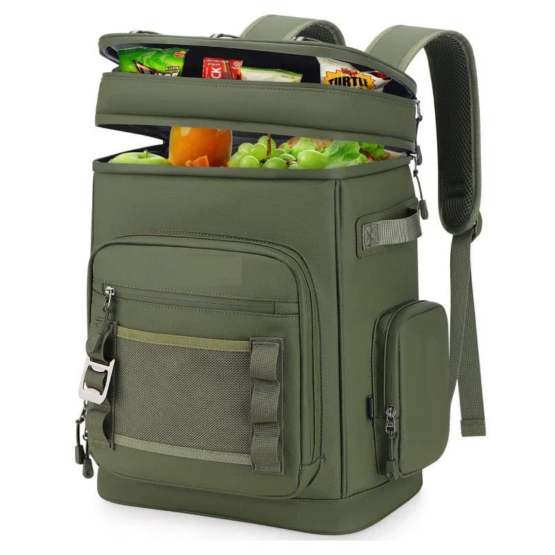 30L Waterproof Insulated Cooler Backpack, Leakproof Soft Cooler Rucksack, 35 Cans