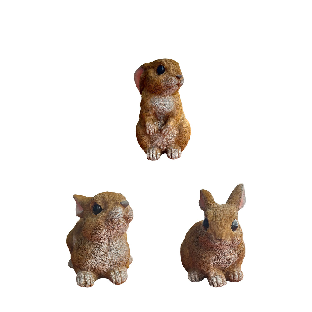 Bunny Decor Yard Decorations Outdoor Set of 3, Bunny Decorations for Home Garden Outdoor Statues, Easter Bunny Table Funny Garde