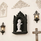 Cross-Border Gothic Dark Style Church Arch Shaped Niche With Little Angel Decoration For Dark Retro-Style Home Wall Decoration &