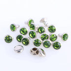 100 Sets 6/8mm Glass Rivets Rhinestone Glitter Crystal AB Silver Edge Stones Studs With Care Rhinestones for DIY Crafts Leather