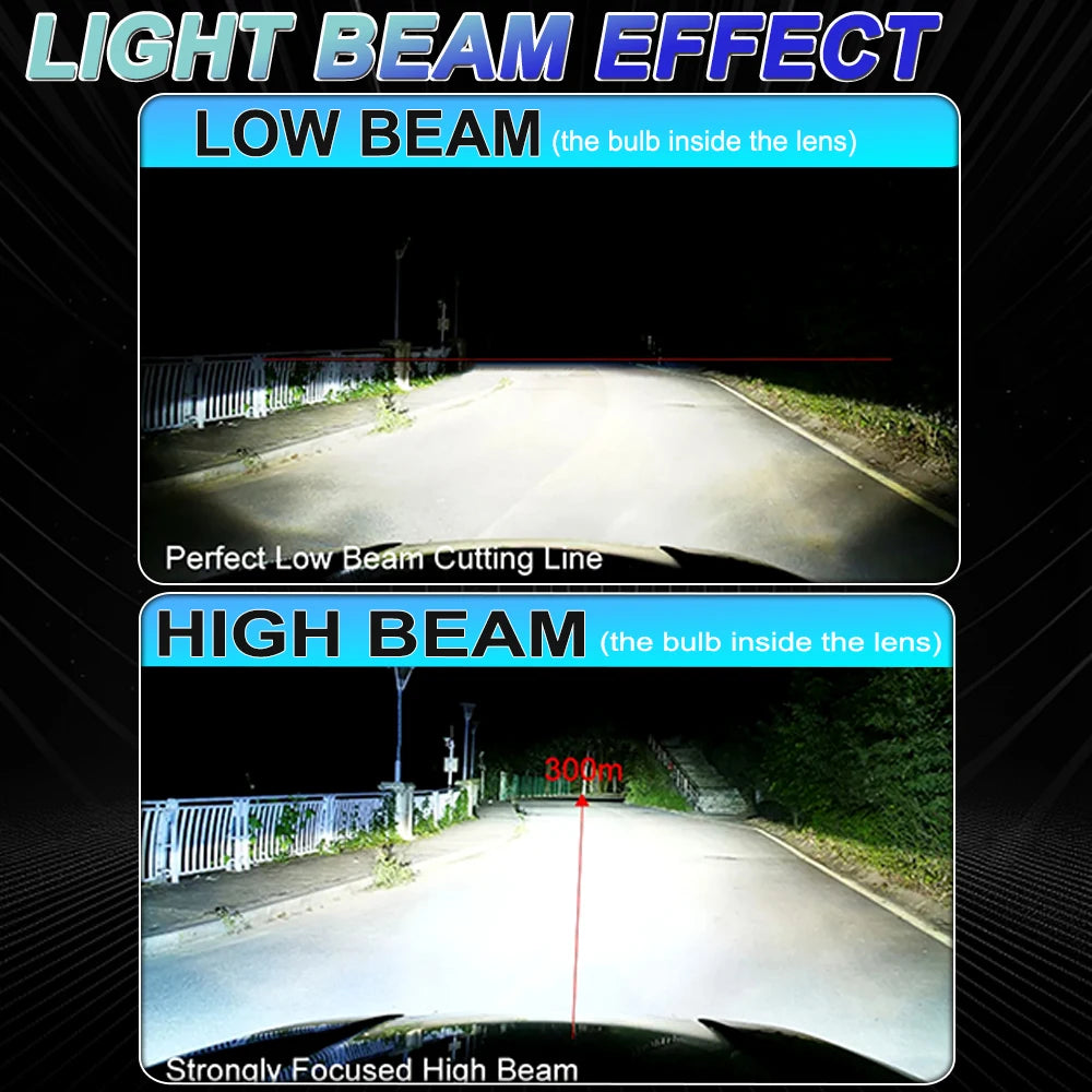 H4 LED Projector Lens Headlight 3800000LM 3500W Super Bright h4 Led Headlamp Wireless With Fan Turbo Lights Plug And Play 6000K