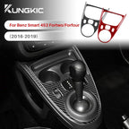 Real Soft Carbon Fiber  Car Gear Shift Panel Frame Trim Sticker for Mercedes Benz Smart 453 Fortwo/forfour 2016 2017 2018 2019
