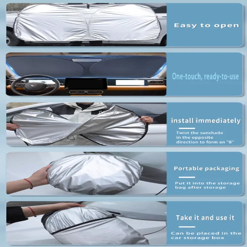 Car Sun Visor For Jeep Grand Cherokee WK2 2011~2021 Front Windshield Sunshade Heat Insulation Summer Cooling Auto Accessories