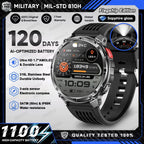 2026 New 1100mAh Large battery Smart Watch 1.7" AMOLED Full Touch Screen 5ATM Waterproof GPS Compass Sports Run Ride Smart Watch